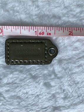 Coach Olive Green Patent Leather Phone Charm Tag